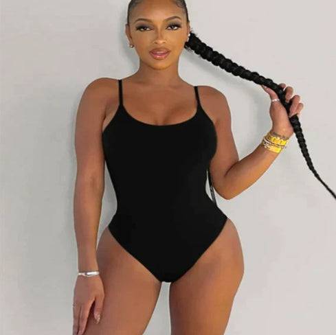Summer Bikini Backless String Large Size Sexy Solid Color Triangle One-piece Swimsuit Womens Clothing - Clothing Personality