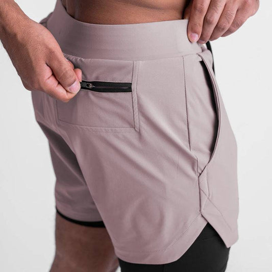 Sports Casual Quick-drying Double-layer Two-in-one Running Shorts - Clothing Personality