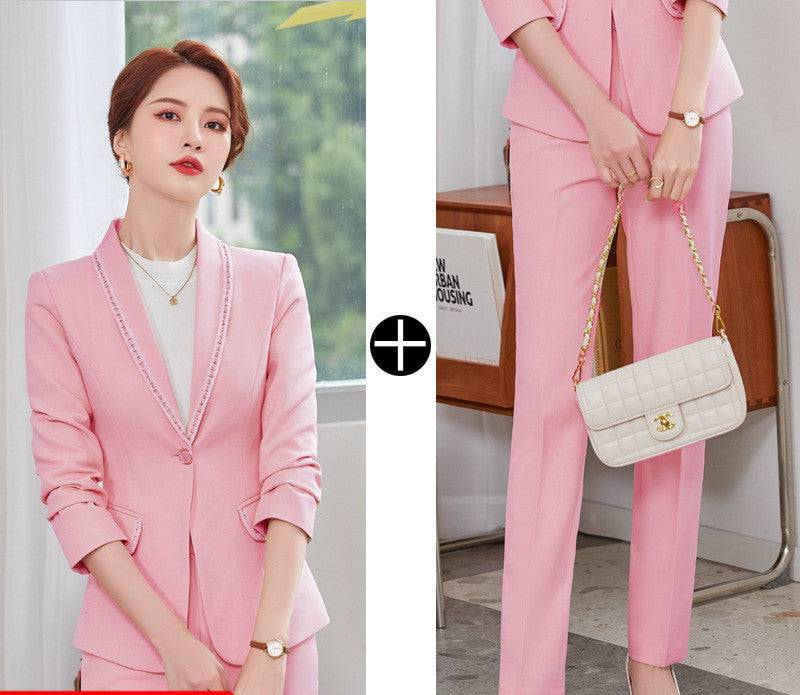 Women's Contemporary Modern Two-Piece Business Pants Suit - Clothing Personality
