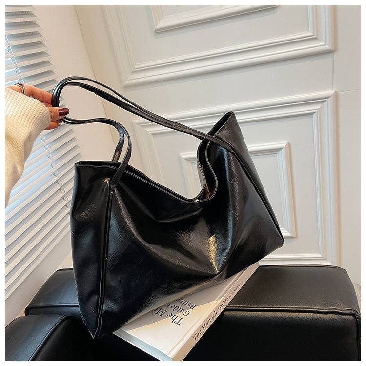 Vintage Women's Tote Bag Athletic Casual Fashion Large Capacity Leather Shoulder Bag Shopper Harajuku Simple Handbag - Clothing Personality