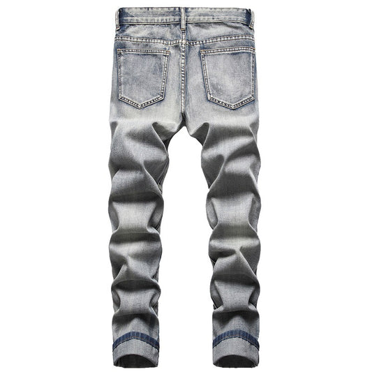Nostalgic Jeans Ripped Special Embroidered Men's Pants - Clothing Personality