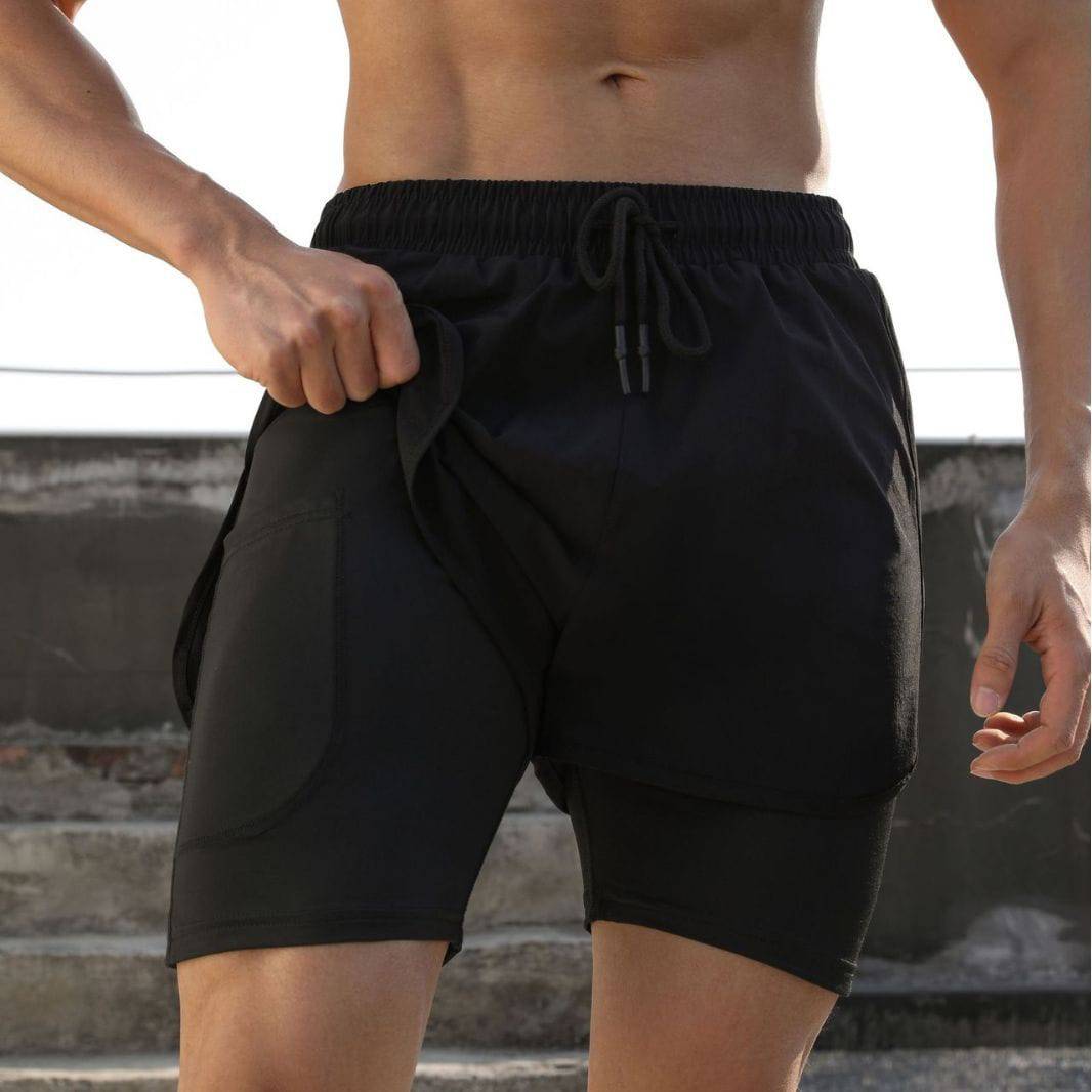 Running Leisure Summer Double-layer Stretch Shorts - Clothing Personality