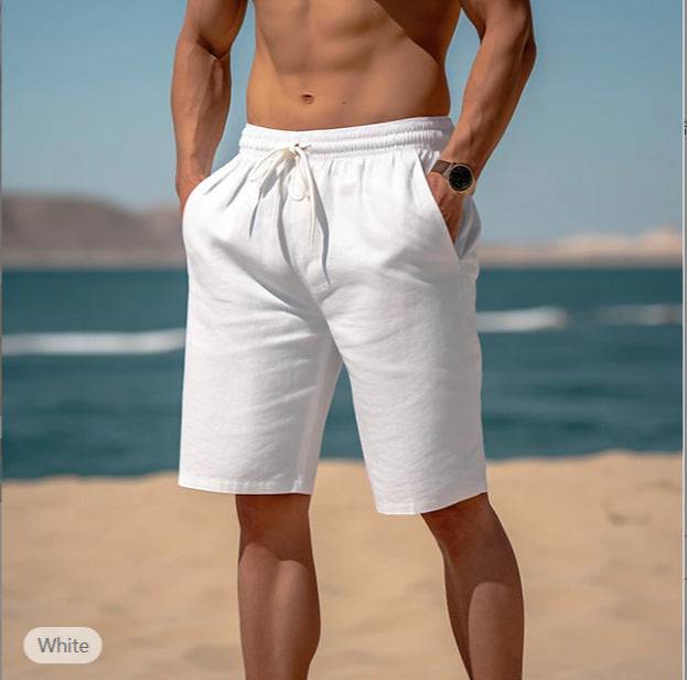 Drawstring Elastic Waist Straight Breathable Shorts - Clothing Personality