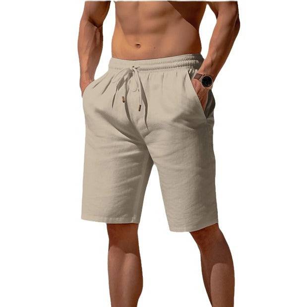 Drawstring Elastic Waist Straight Breathable Shorts - Clothing Personality