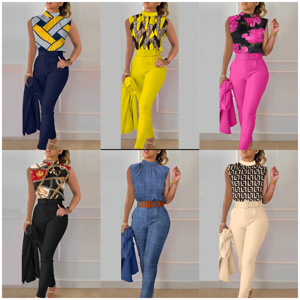 Cute Style Fresh Sweet Women's Printed Sleeveless Fashion Casual Set - Clothing Personality