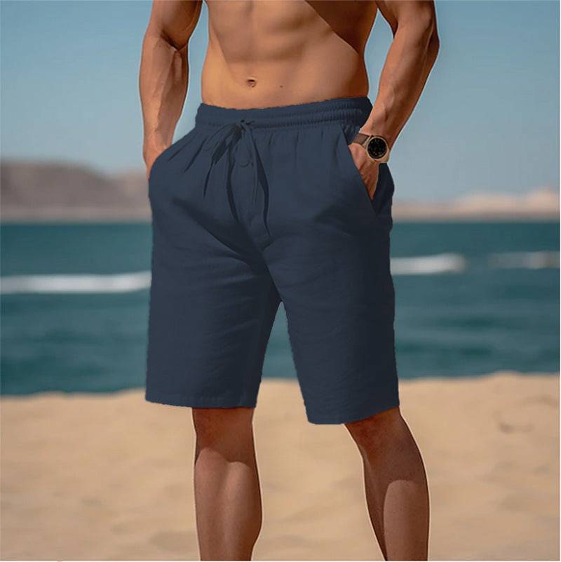 Drawstring Elastic Waist Straight Breathable Shorts - Clothing Personality