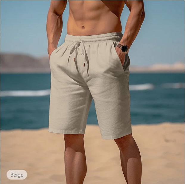 Drawstring Elastic Waist Straight Breathable Shorts - Clothing Personality