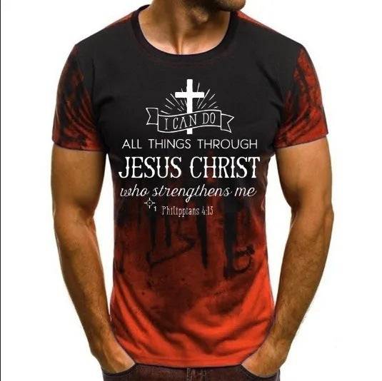 Printed Summer Casual Loose Round Neck Short Sleeve Shoulder Breathable Men's T-shirt - Clothing Personality