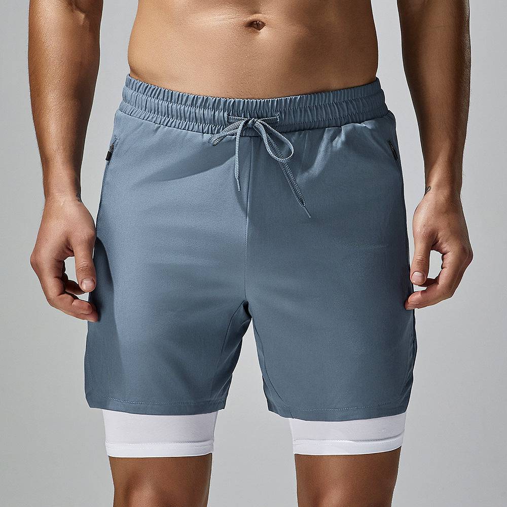 Four-sided Stretch Running Shorts Quick-drying Double Layer - Clothing Personality