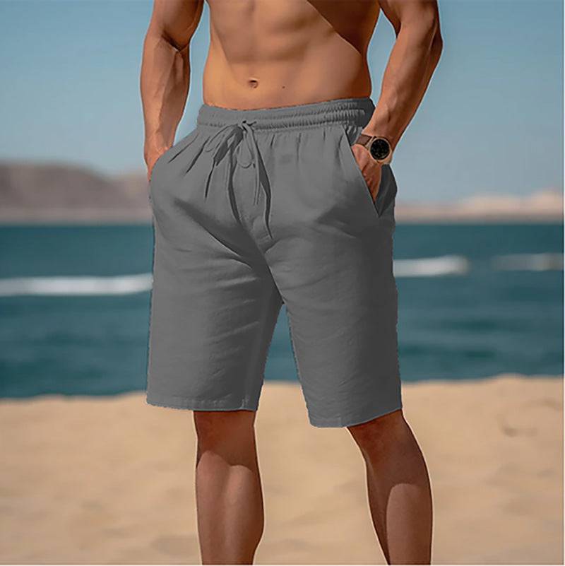 Drawstring Elastic Waist Straight Breathable Shorts - Clothing Personality