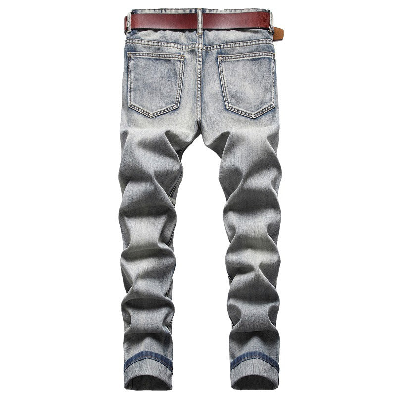 Nostalgic Jeans Ripped Special Embroidered Men's Pants - Clothing Personality