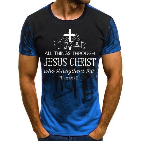 Printed Summer Casual Loose Round Neck Short Sleeve Shoulder Breathable Men's T-shirt - Clothing Personality