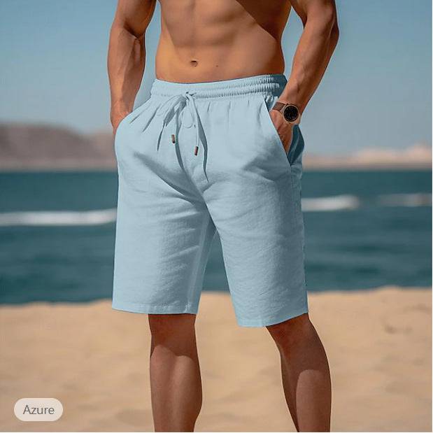 Drawstring Elastic Waist Straight Breathable Shorts - Clothing Personality