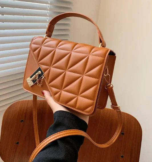 Women's Rhombus Print One-Shoulder Bag Handbag - Clothing Personality
