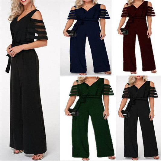 One-Piece Off Shoulder Wide-Leg Jumpsuit All Colors