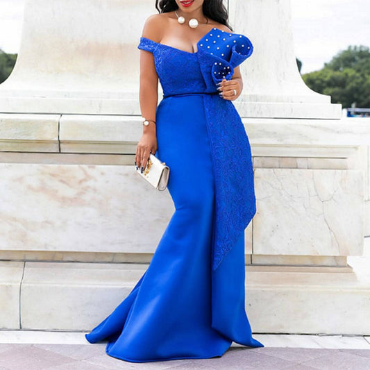 Royal Blue Off-Shoulder Mermaid Dress