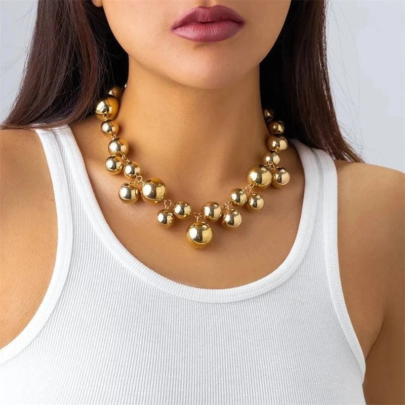Vintage Hyperbole Bead Pearls Necklace Collarbone Chain Women's Elegant Pendant Necklace Bride Jewelry - Clothing Personality