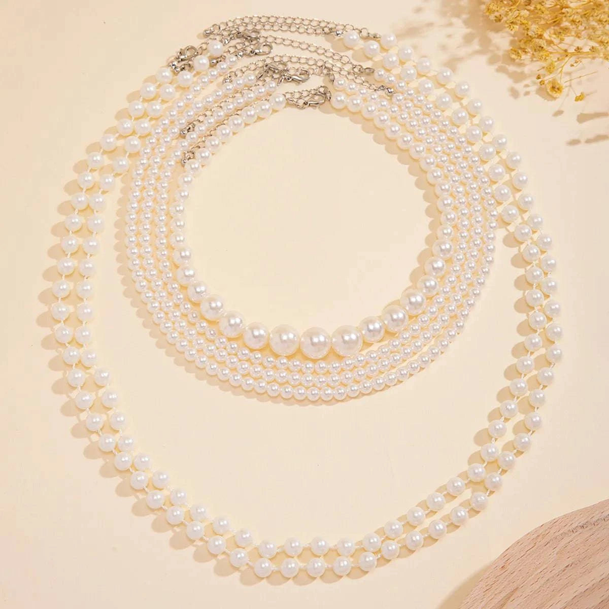 Imitation Pearl Multi-layered Women's Necklace Exaggerated Fashion High Street Club Party Banquet Necklace For Women Jewelry - Clothing Personality