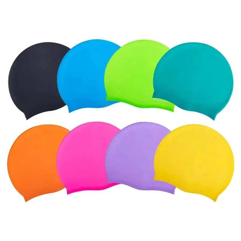 Swimming Cap Silicone Waterproof Swim Hat for Men Women Adult Kids Long Hair Pool Caps Diving Swimming Equipment Elastic Caps - Clothing Personality