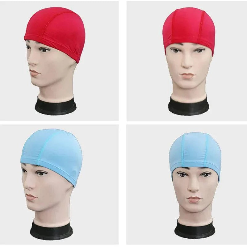 Ultra thin Bathing Caps Free Size Comfortable Swimming Caps For Men Women Elastic Nylon Ear Protection Long Hair Swimming Hat - Clothing Personality