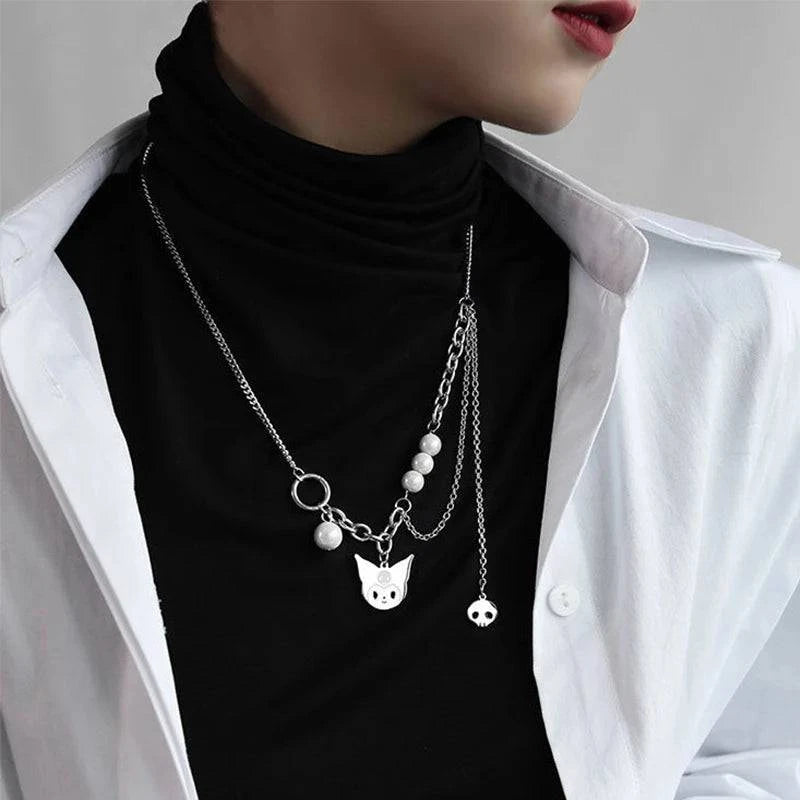 Vintage Round Charm Layered Necklace Women's Jewelry Layered Accessories for Girls Clothing Aesthetic Gifts Fashion Pendant 2022 - Clothing Personality