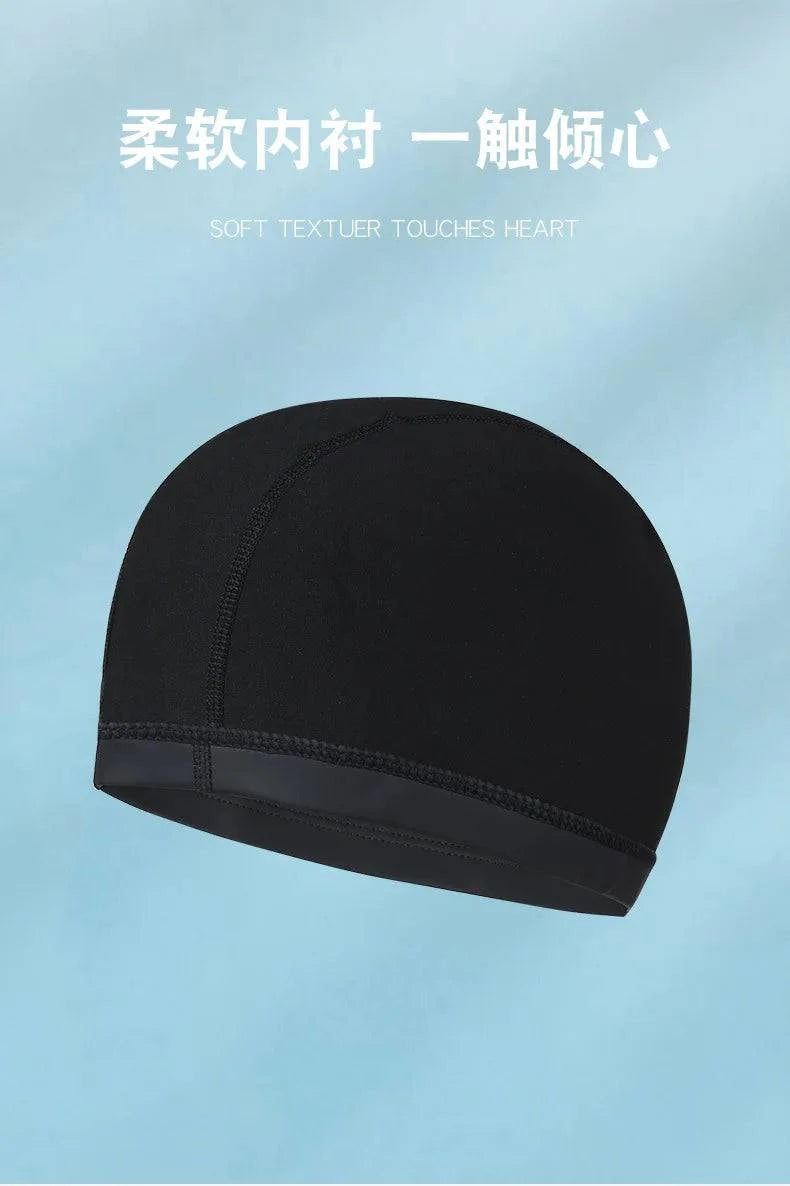 Swimming Caps PU Waterproof Unisex Women Men Swim Hat Stretch Elastic Swimming Pool Accessories Swimming Cap Ear Protection - Clothing Personality