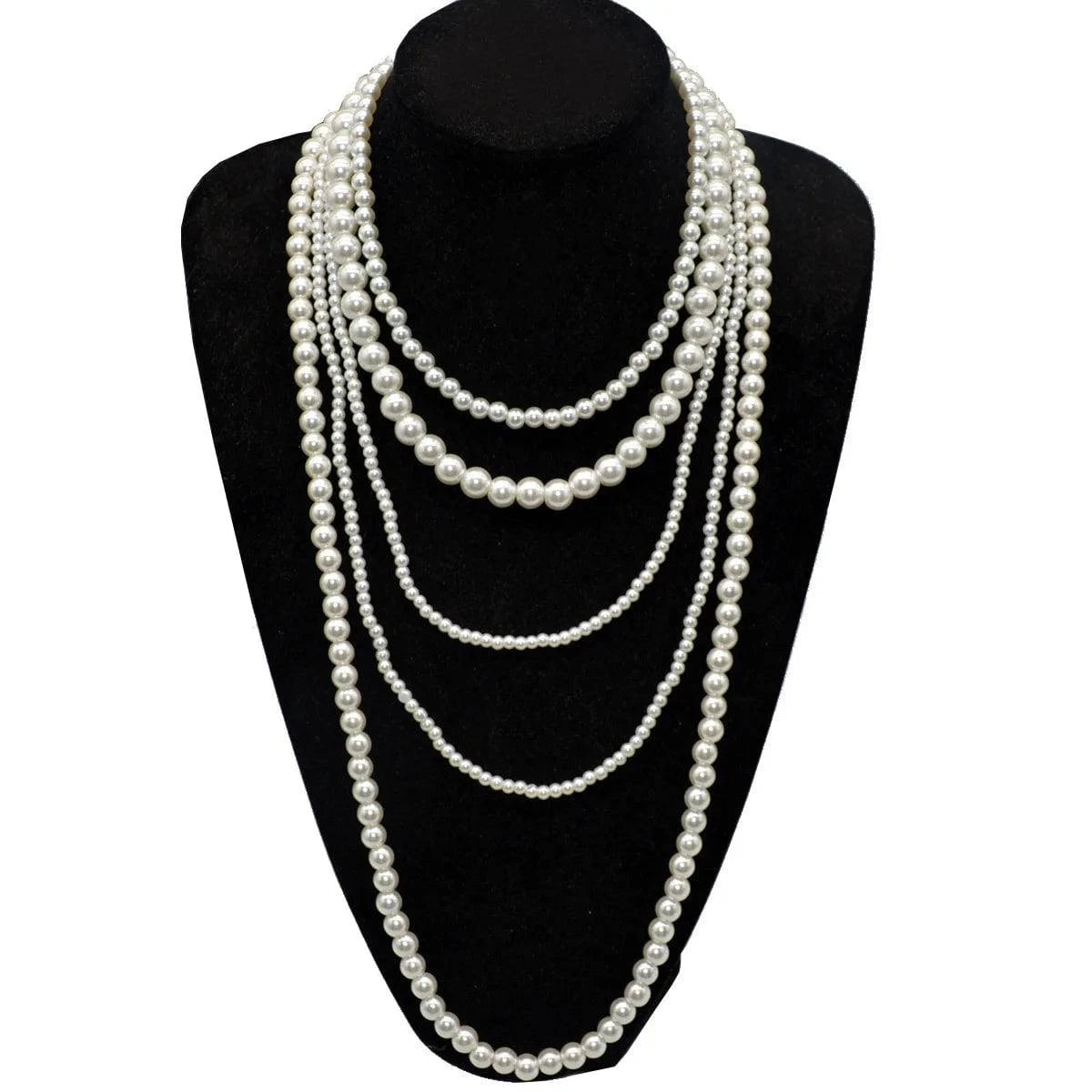 Imitation Pearl Multi-layered Women's Necklace Exaggerated Fashion High Street Club Party Banquet Necklace For Women Jewelry - Clothing Personality