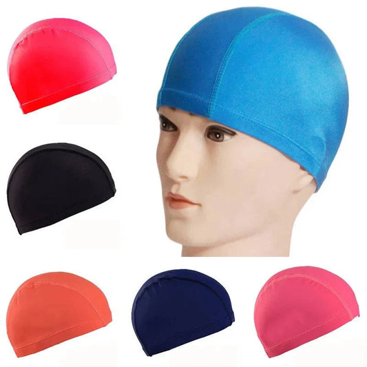 Ultra thin Bathing Caps Free Size Comfortable Swimming Caps For Men Women Elastic Nylon Ear Protection Long Hair Swimming Hat - Clothing Personality