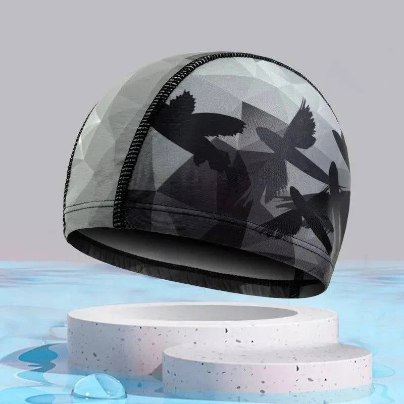 Swimming Caps Quick Dry Breathable Printed Swim Caps for Men Women Long Hair Ear Protection Adult Swimming Caps Pool Accessories - Clothing Personality
