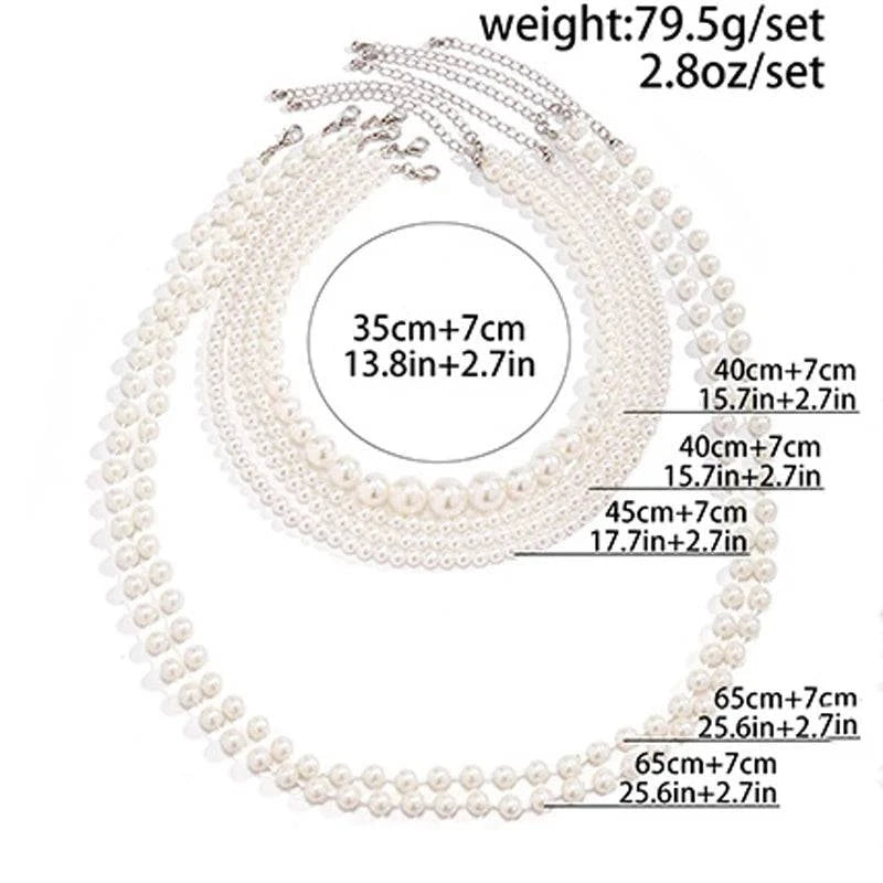 Imitation Pearl Multi-layered Women's Necklace Exaggerated Fashion High Street Club Party Banquet Necklace For Women Jewelry - Clothing Personality