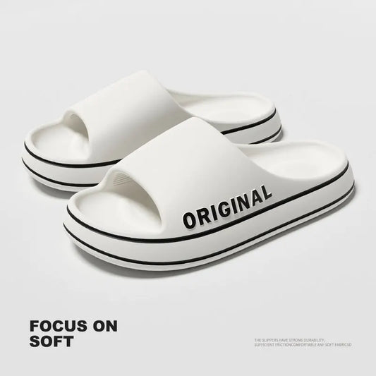 Feslishoet Summer Cool Women Men Slippers Soft Sandals Women Beach Casual Shoes Light EVA Slides Brand Sandals Outdoor - Clothing Personality