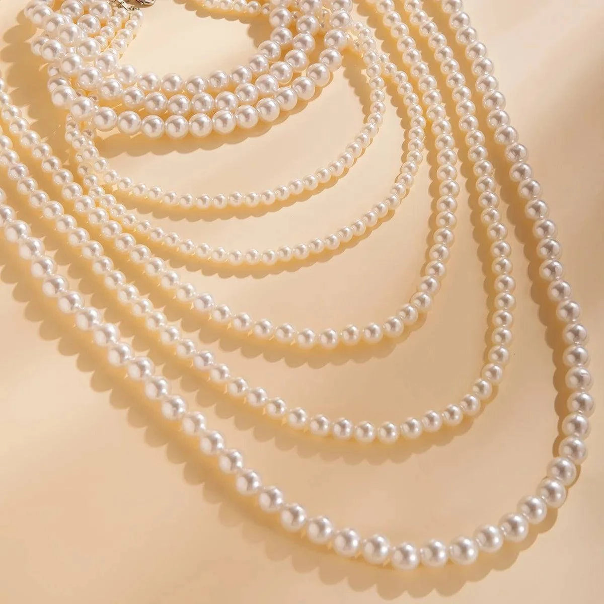 Imitation Pearl Multi-layered Women's Necklace Exaggerated Fashion High Street Club Party Banquet Necklace For Women Jewelry - Clothing Personality