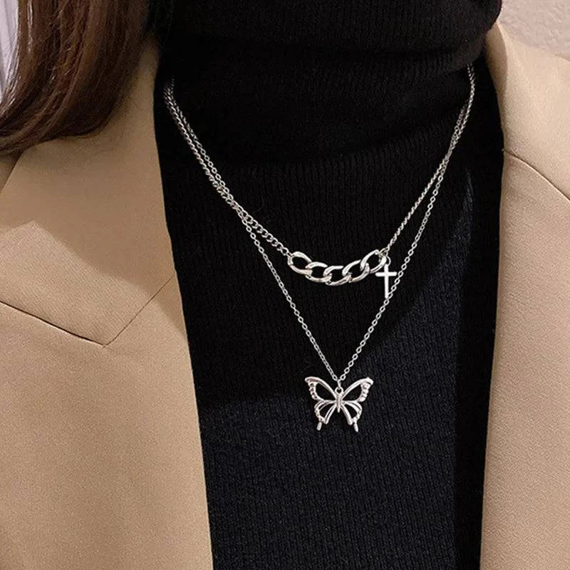 Vintage Round Charm Layered Necklace Women's Jewelry Layered Accessories for Girls Clothing Aesthetic Gifts Fashion Pendant 2022 - Clothing Personality