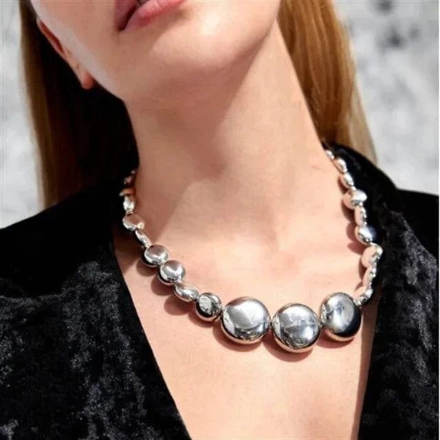 Vintage Hyperbole Bead Pearls Necklace Collarbone Chain Women's Elegant Pendant Necklace Bride Jewelry - Clothing Personality