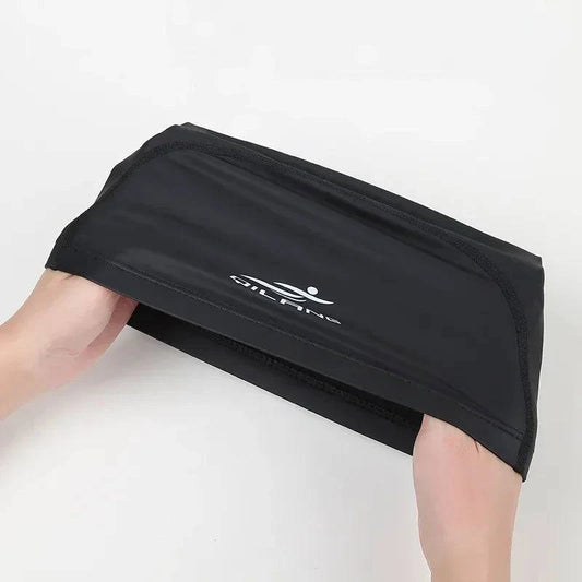 Swimming Caps PU Waterproof Unisex Women Men Swim Hat Stretch Elastic Swimming Pool Accessories Swimming Cap Ear Protection - Clothing Personality