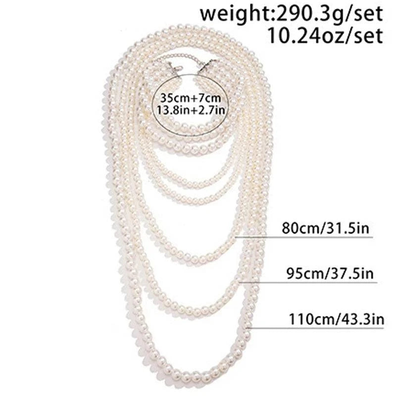 Imitation Pearl Multi-layered Women's Necklace Exaggerated Fashion High Street Club Party Banquet Necklace For Women Jewelry - Clothing Personality