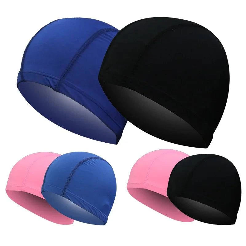 Ultra thin Bathing Caps Free Size Comfortable Swimming Caps For Men Women Elastic Nylon Ear Protection Long Hair Swimming Hat - Clothing Personality