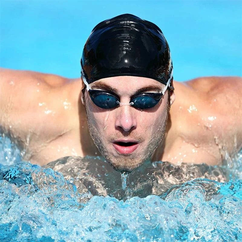 Swimming Cap Silicone Waterproof Swim Hat for Men Women Adult Kids Long Hair Pool Caps Diving Swimming Equipment Elastic Caps - Clothing Personality