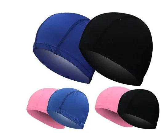 Ultra thin Bathing Caps Free Size Comfortable Swimming Caps For Men Women Elastic Nylon Ear Protection Long Hair Swimming Hat - Clothing Personality