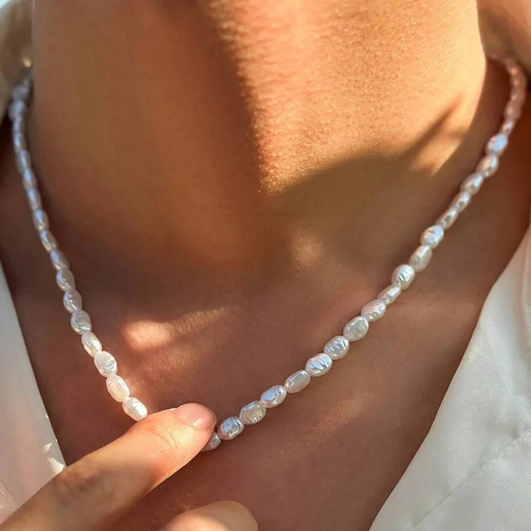 2024 New Simple Baroque Imitation Pearl Chain Choker Necklace Elegant Temperament Beaded Necklace Women's Wedding Party Jewelry - Clothing Personality