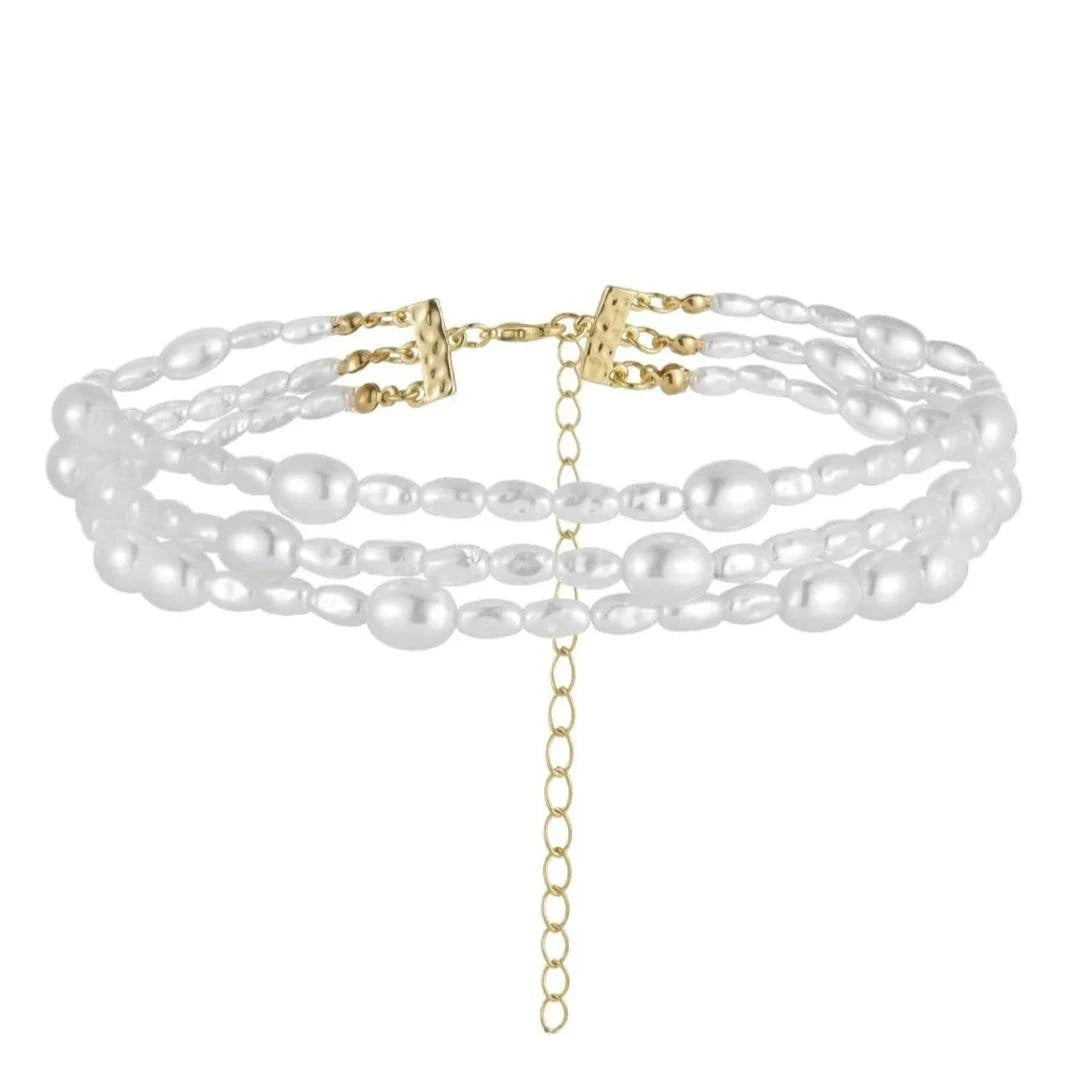 2024 New Simple Baroque Imitation Pearl Chain Choker Necklace Elegant Temperament Beaded Necklace Women's Wedding Party Jewelry - Clothing Personality