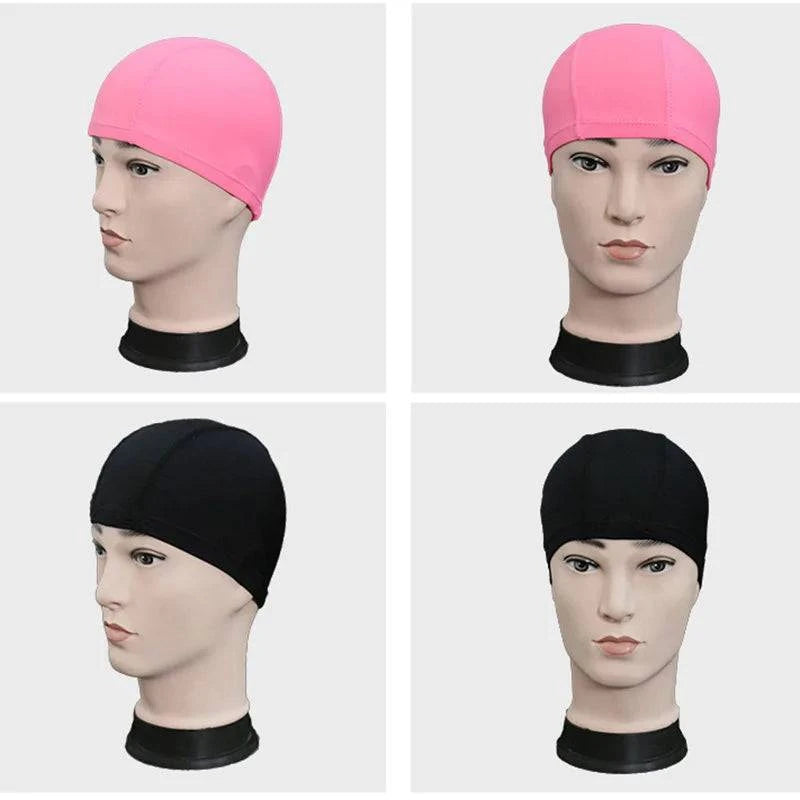 Ultra thin Bathing Caps Free Size Comfortable Swimming Caps For Men Women Elastic Nylon Ear Protection Long Hair Swimming Hat - Clothing Personality