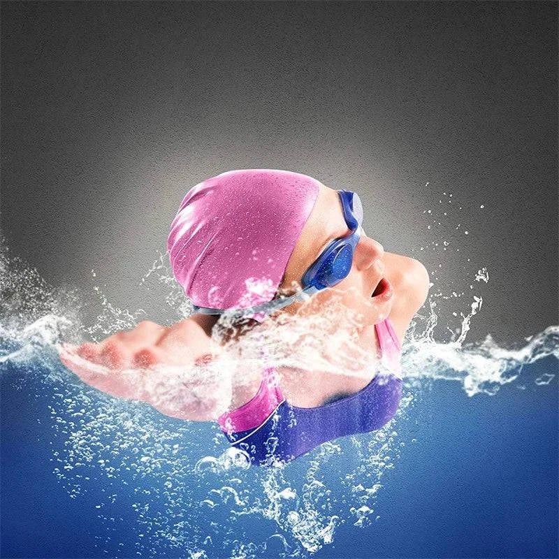 Swimming Cap Silicone Waterproof Swim Hat for Men Women Adult Kids Long Hair Pool Caps Diving Swimming Equipment Elastic Caps - Clothing Personality