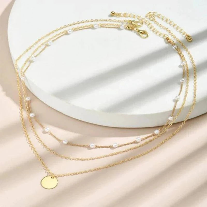 Vintage Round Charm Layered Necklace Women's Jewelry Layered Accessories for Girls Clothing Aesthetic Gifts Fashion Pendant 2022 - Clothing Personality