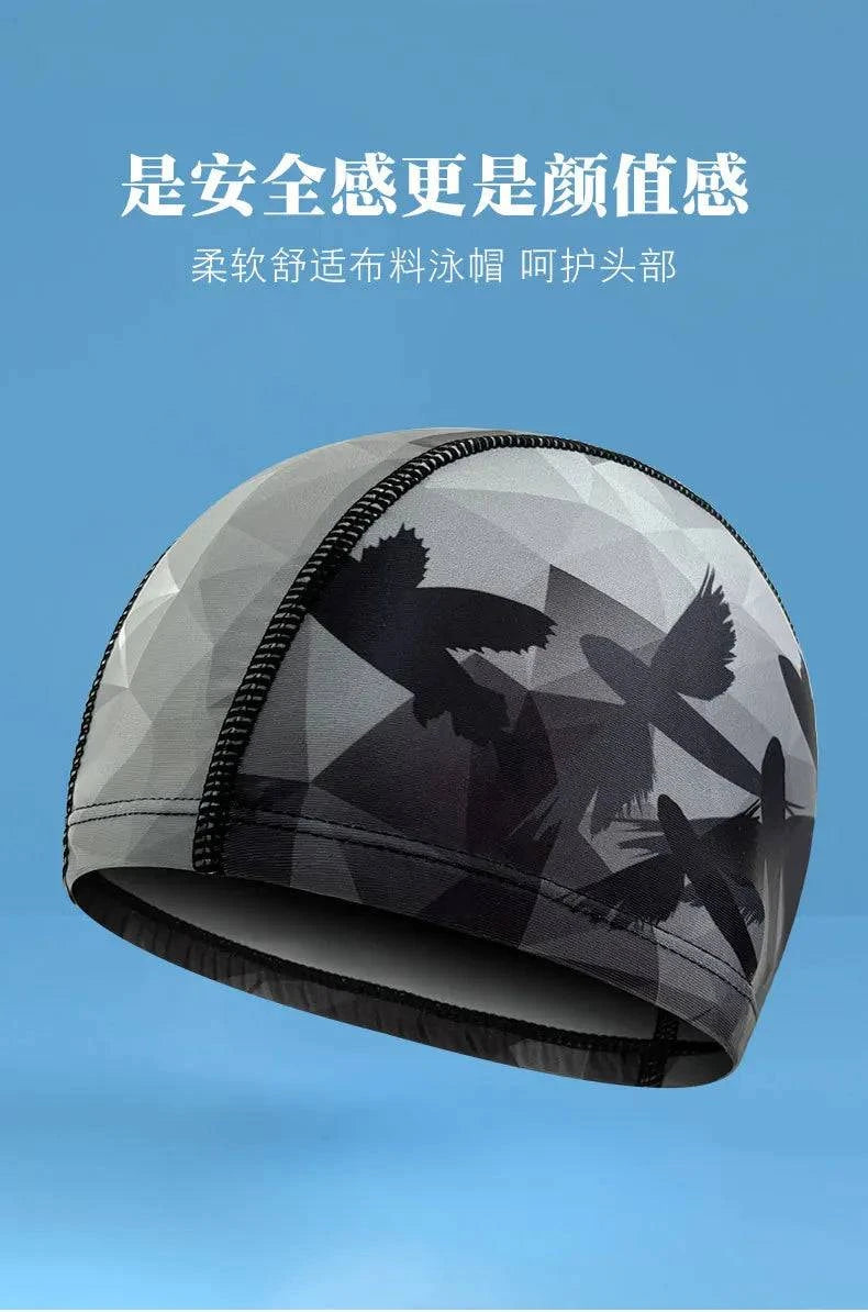 Swimming Caps Quick Dry Breathable Printed Swim Caps for Men Women Long Hair Ear Protection Adult Swimming Caps Pool Accessories - Clothing Personality