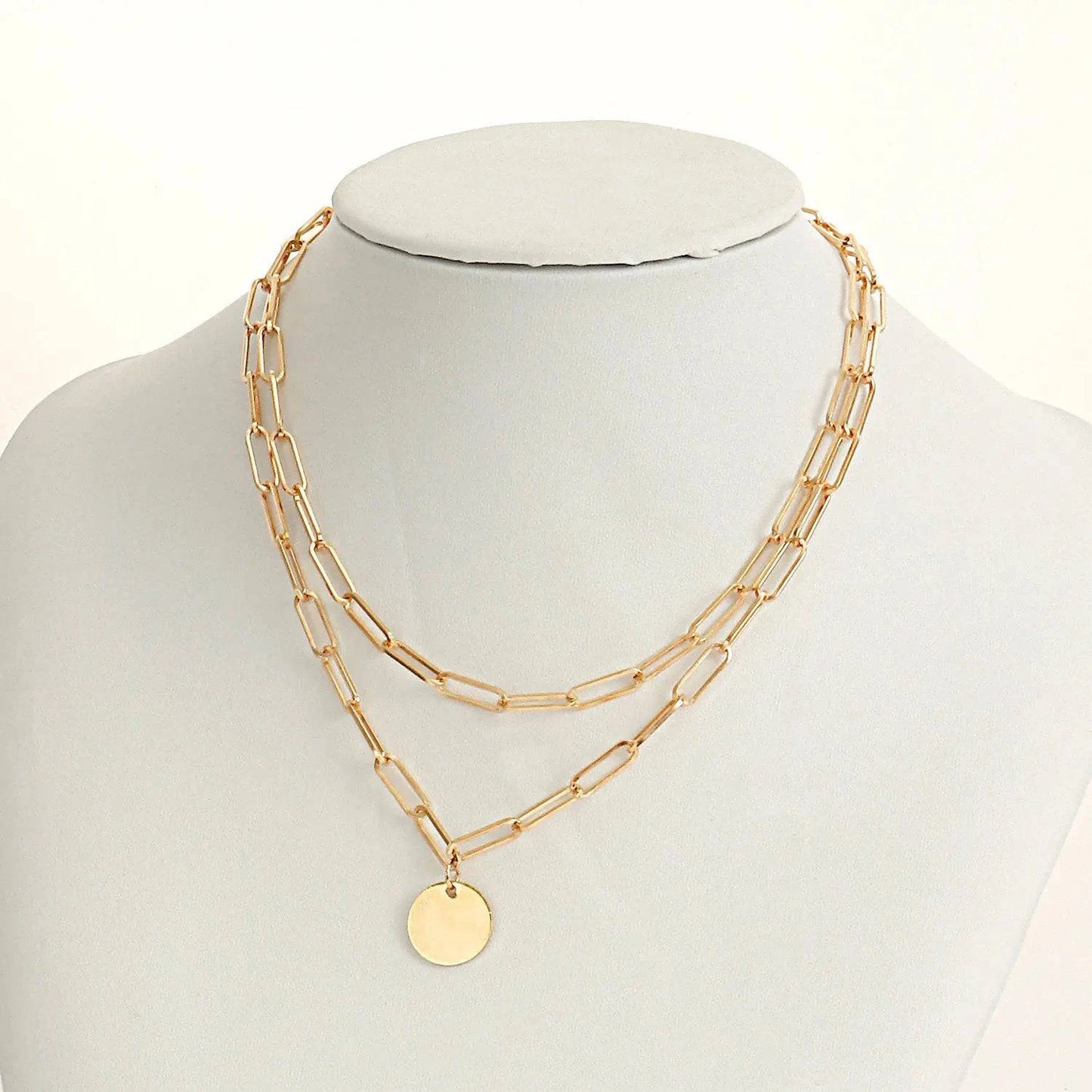 Vintage Round Charm Layered Necklace Women's Jewelry Layered Accessories for Girls Clothing Aesthetic Gifts Fashion Pendant 2022 - Clothing Personality