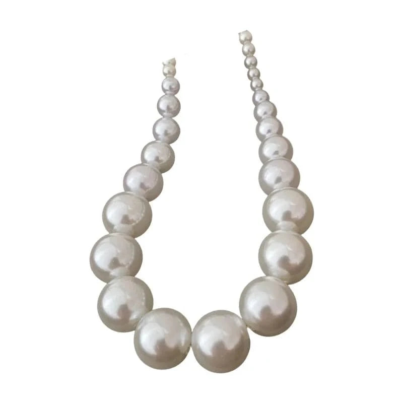Vintage Hyperbole Bead Pearls Necklace Collarbone Chain Women's Elegant Pendant Necklace Bride Jewelry - Clothing Personality