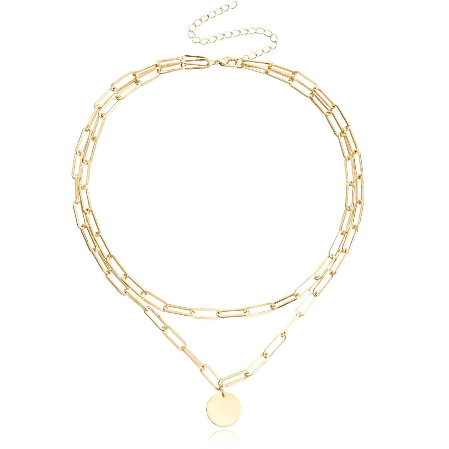 Vintage Round Charm Layered Necklace Women's Jewelry Layered Accessories for Girls Clothing Aesthetic Gifts Fashion Pendant 2022 - Clothing Personality