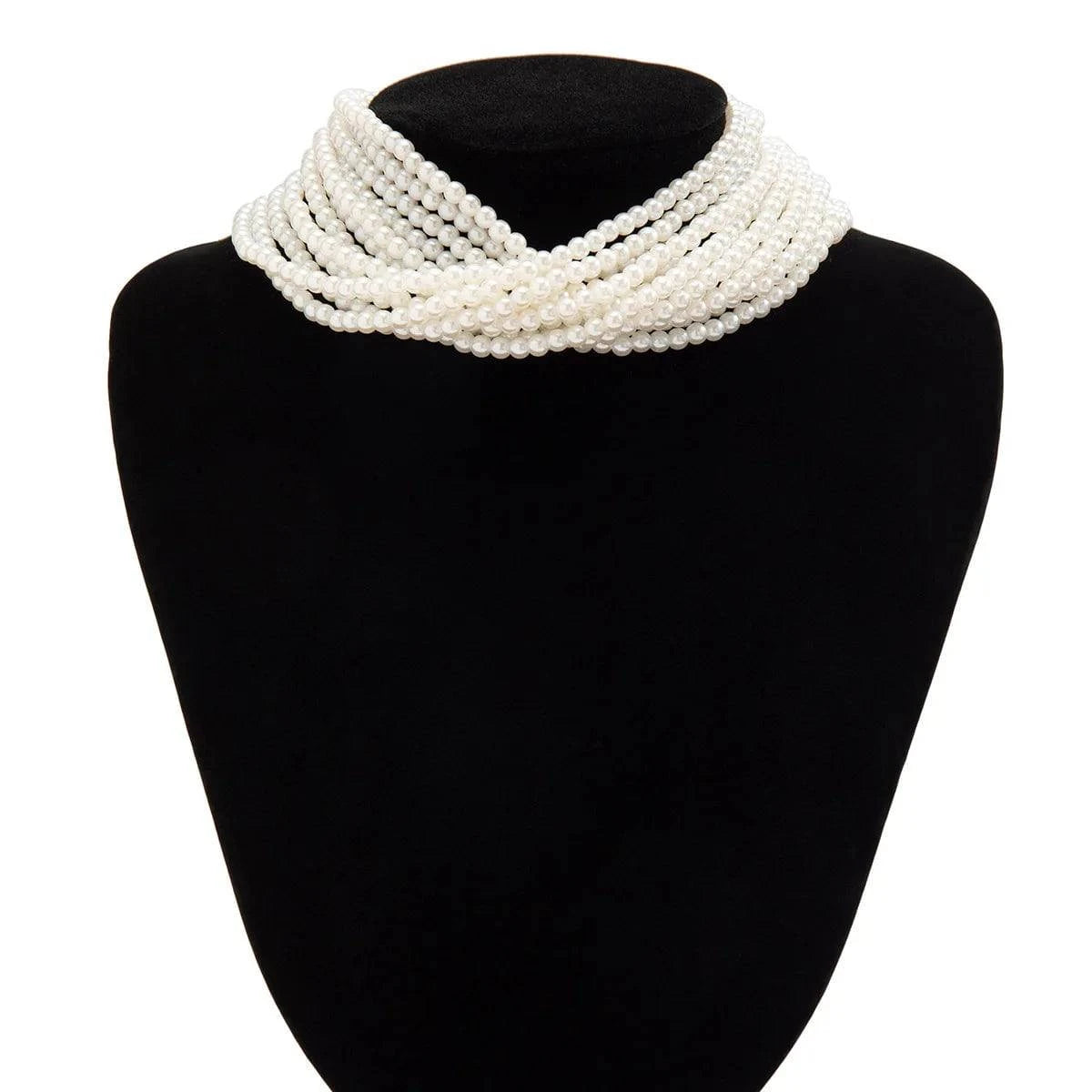 Imitation Pearl Multi-layered Women's Necklace Exaggerated Fashion High Street Club Party Banquet Necklace For Women Jewelry - Clothing Personality