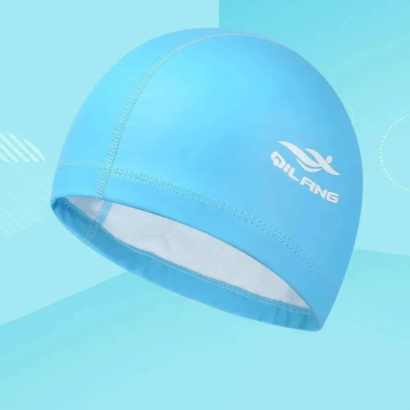 Swimming Caps PU Waterproof Unisex Women Men Swim Hat Stretch Elastic Swimming Pool Accessories Swimming Cap Ear Protection - Clothing Personality